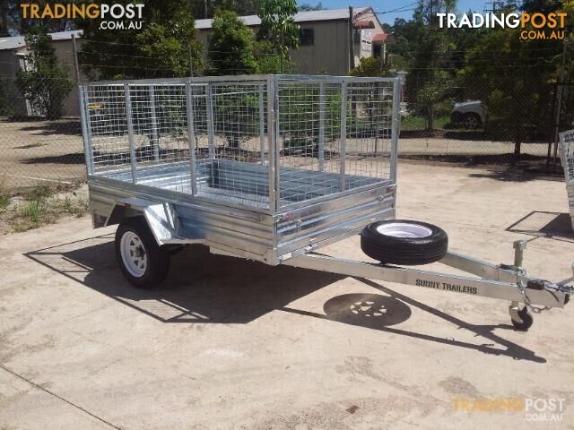 8x5 Hot Dipped Gal with 900mm Cage 8x5 Single Axle Trailer Hot Dipped with 900mm Cage