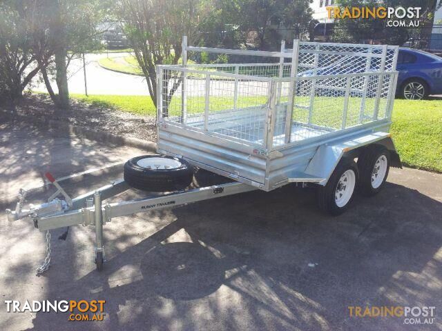 8x5 Galvanized Tandem Trailer with Builders Racks Hot Dipped Galvanized