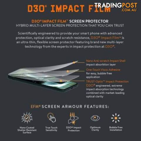 EFM D3O Impact Film Screen Armour Display Optimised For iPhone Xs Max/11 Pro Max - Clear - EFM - 9319655070919 - photo 3 of 3