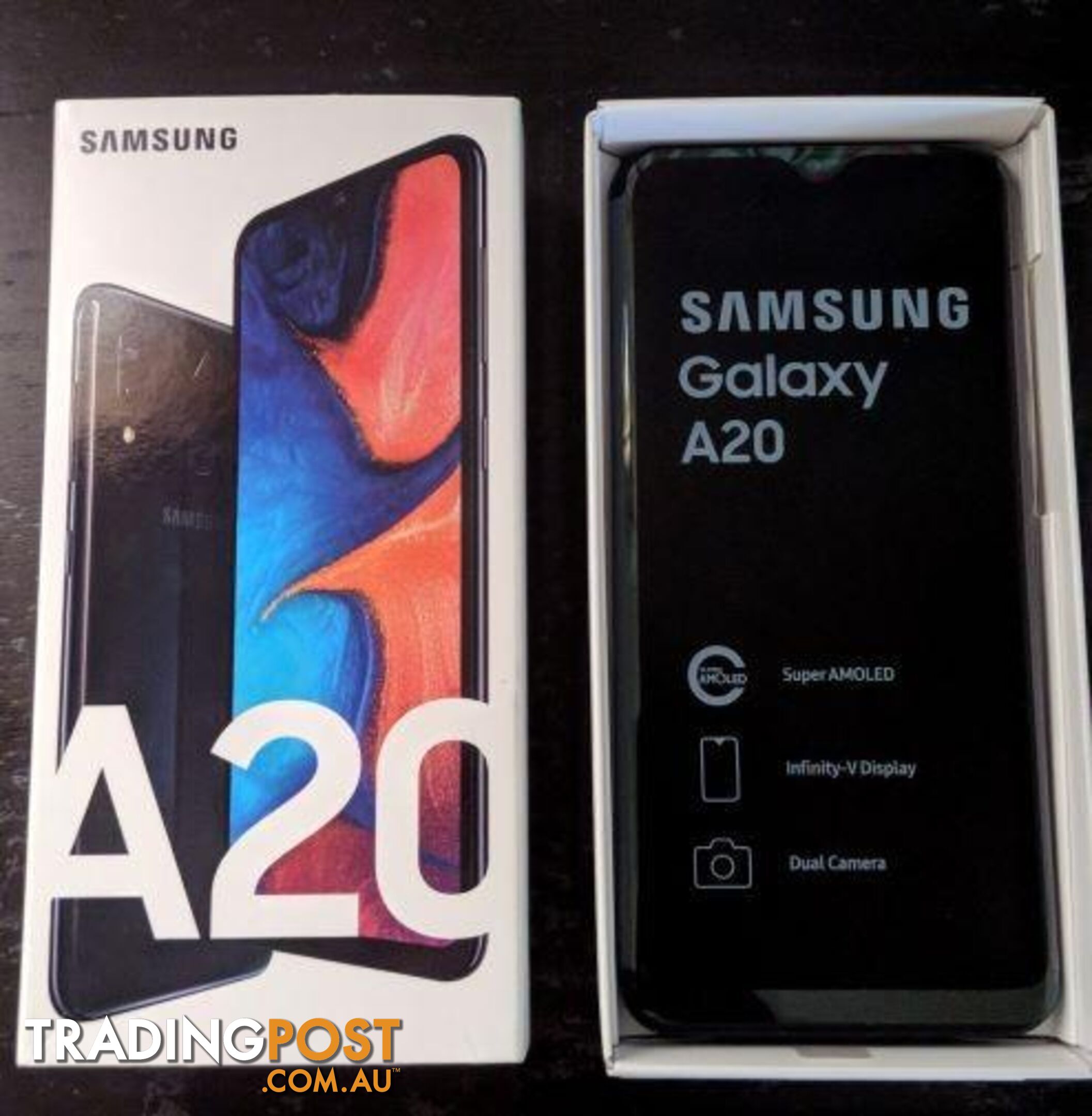 Samsung Galaxy A20 (13MP, 32GB/3GB Tel) - Black UNLOCKED BrandNew Australian Version - Black