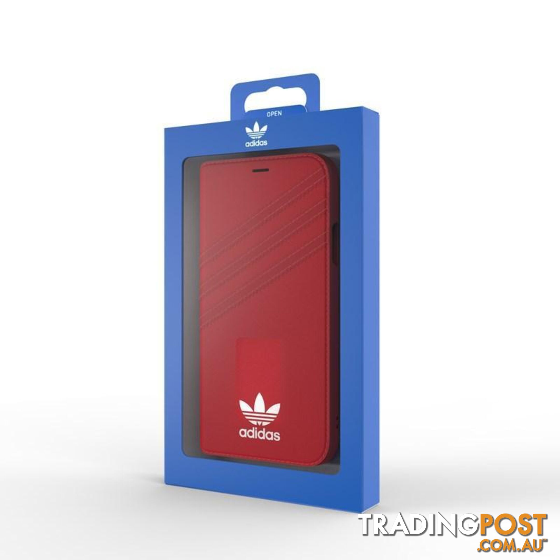 Adidas (Adidas) Clover Classic PU Leather Flip for iPhone X/Xs - Adidas - Red - 8718846047388