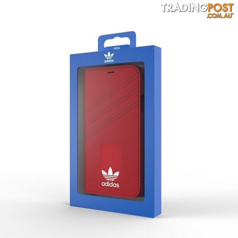 Adidas (Adidas) Clover Classic PU Leather Flip for iPhone X/Xs - Adidas - Red - 8718846047388