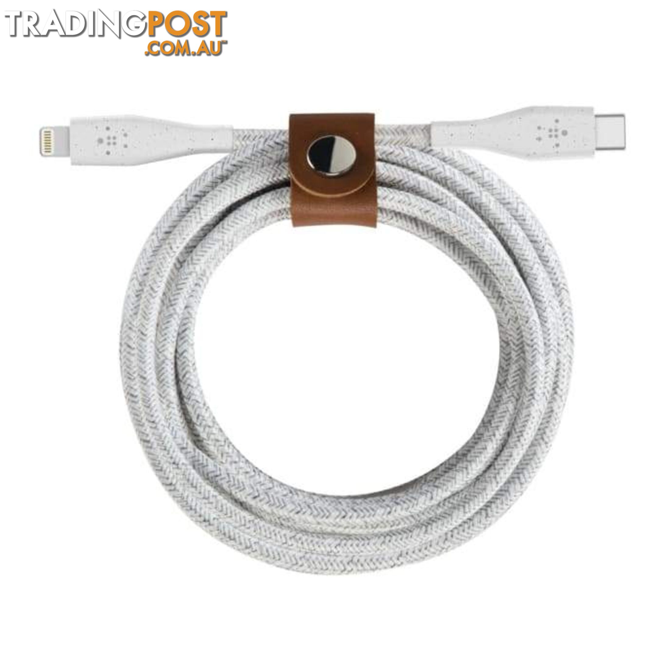 Belkin BOOSTCHARGE DuraTek USB-C Cable With Lightning Connector and Strap - Belkin - White - 745883775477