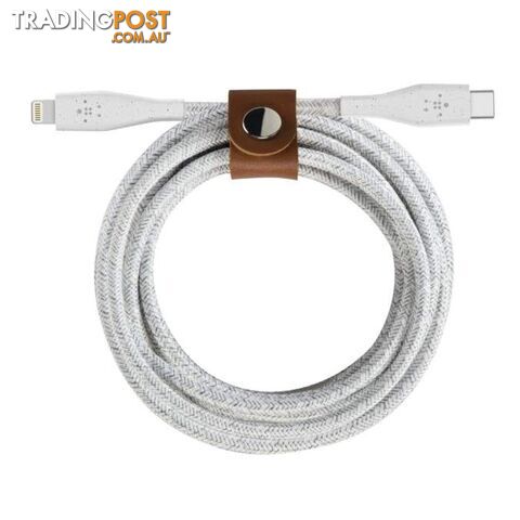 Belkin BOOSTCHARGE DuraTek USB-C Cable With Lightning Connector and Strap - Belkin - White - 745883775477
