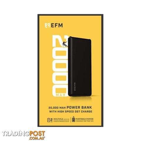 EFM 20000mAh Power Bank With Micro USB Cable - EFM - 9319655062617