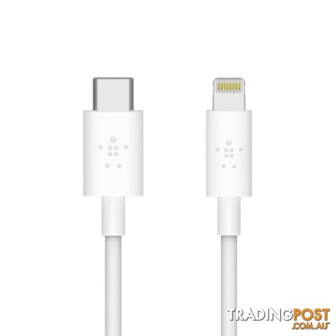 Belkin BOOSTCHARGE USB-C Cable With Lightning Connector - Belkin - White - 745883775439
