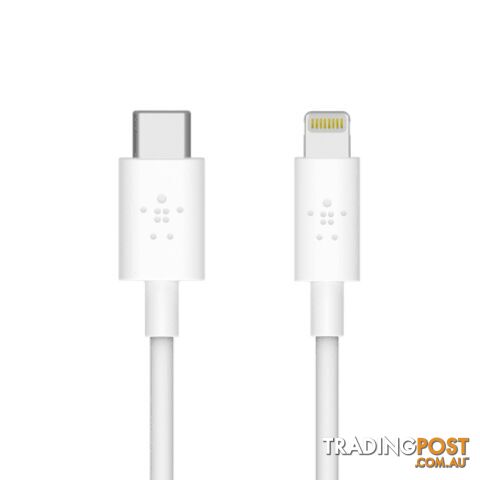 Belkin BOOSTCHARGE USB-C Cable With Lightning Connector - Belkin - White - 745883775439