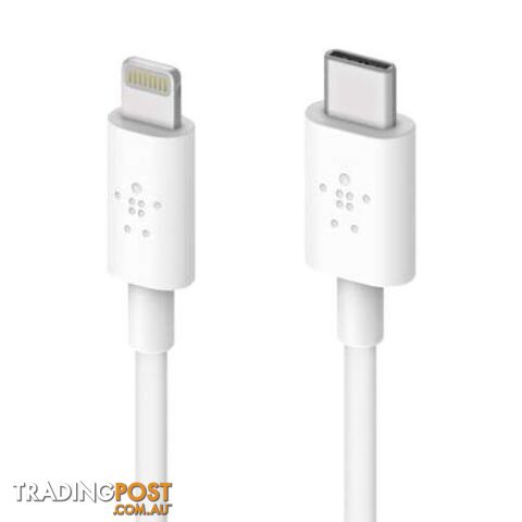 Belkin BOOSTCHARGE USB-C Cable With Lightning Connector - Belkin - White - 745883775439