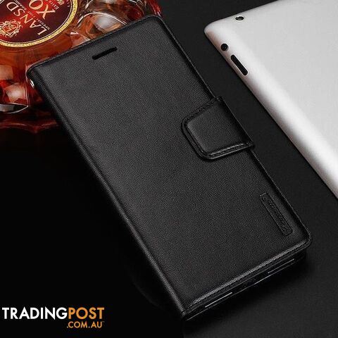 HANMAN Magnetic Wallet Leather Card Flip Case Stand Cover For Google Pixel 4 - Hanman - Black