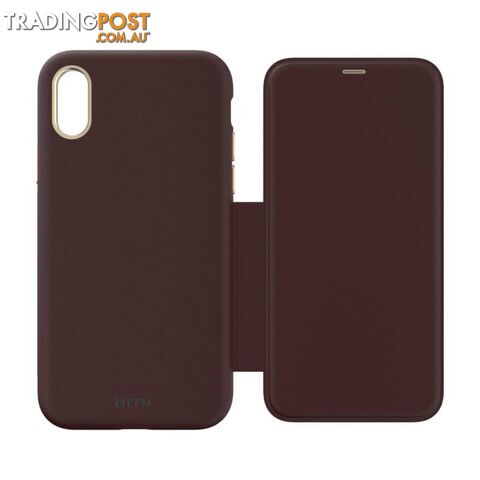 EFM Monaco Leather D3O Wallet Case For iPhone Xr - EFM - Mulberry Gold -...