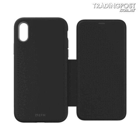 EFM Monaco Leather D3O Wallet Case For iPhone X/Xs - EFM - Black - 9319655065205