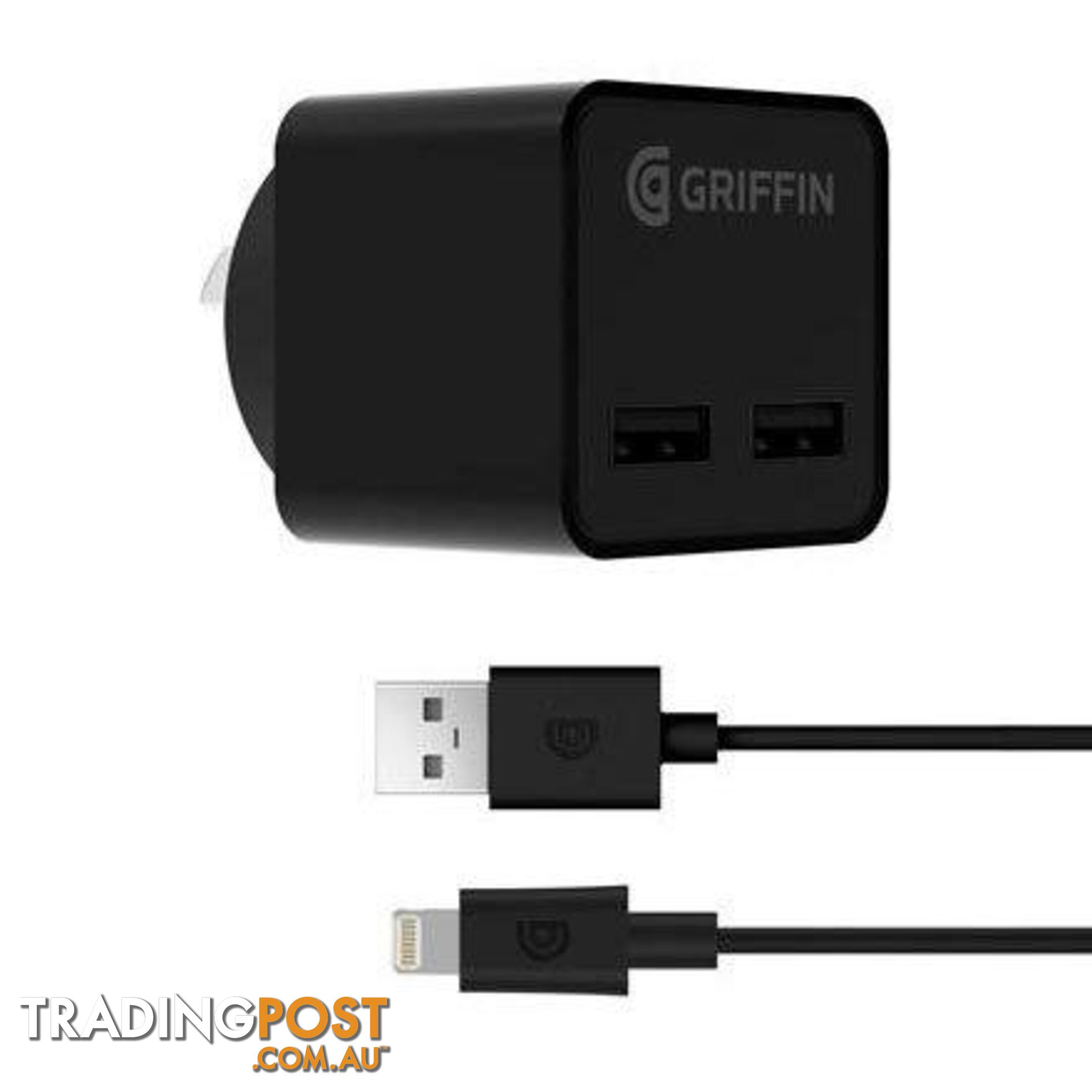 Griffin PowerBlock Dual Port with Lightning cable - Griffin - 191058093226