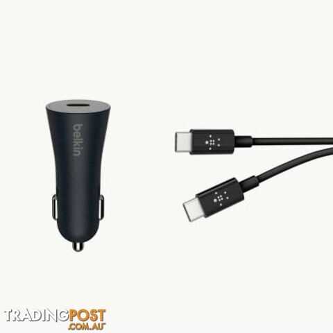 Belkin BOOSTCHARGE USB-C Car Charger Plus Cable With Quick Charge - Black - Belkin - 745883772575