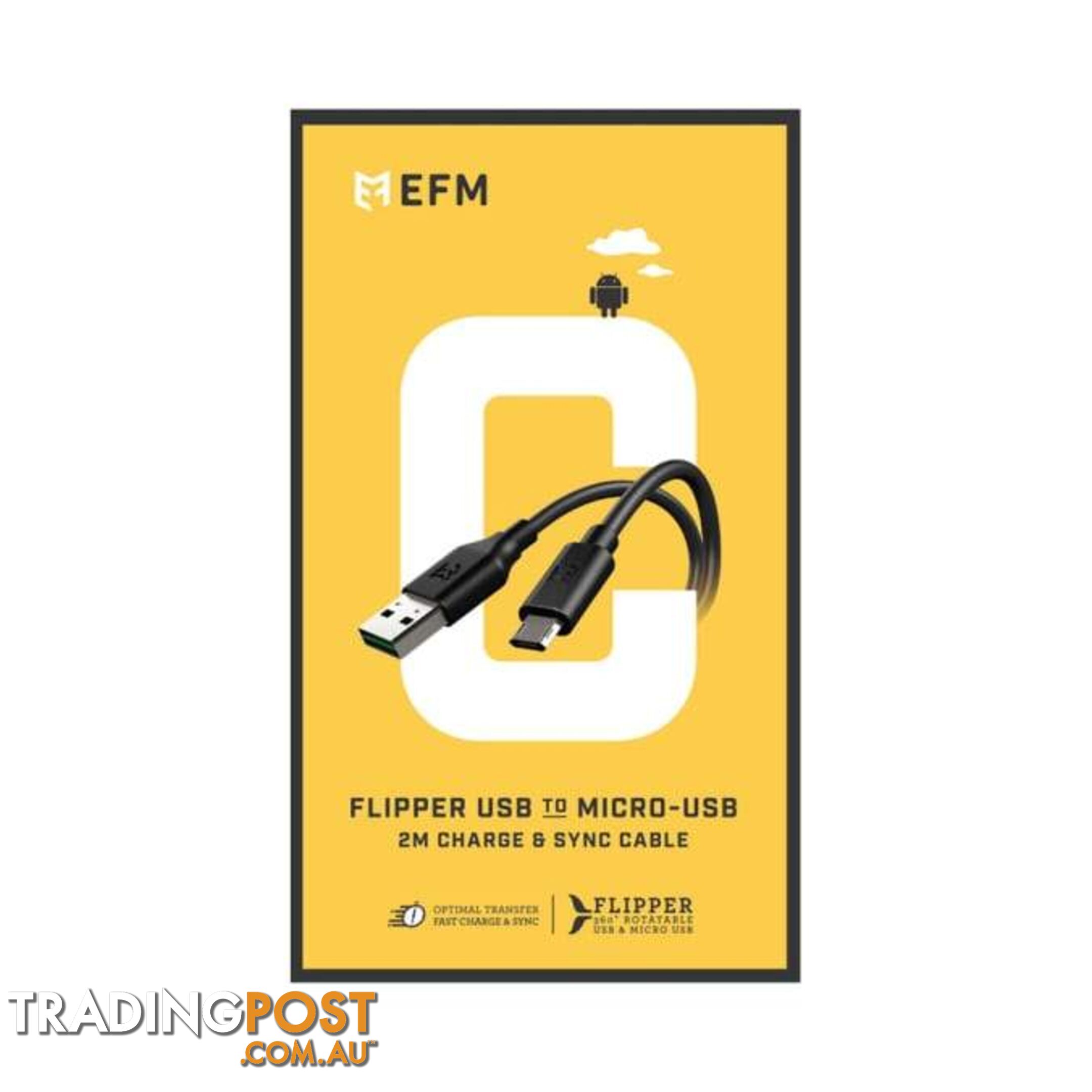 EFM Flipper Reversible Micro USB Cable 2m Length - EFM - 9319655056623