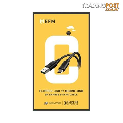 EFM Flipper Reversible Micro USB Cable 2m Length - EFM - 9319655056623