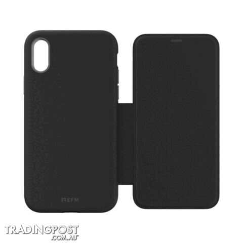 EFM Monaco Leather D3O Wallet Case For iPhone Xs Max - EFM - Black - 9319655065229