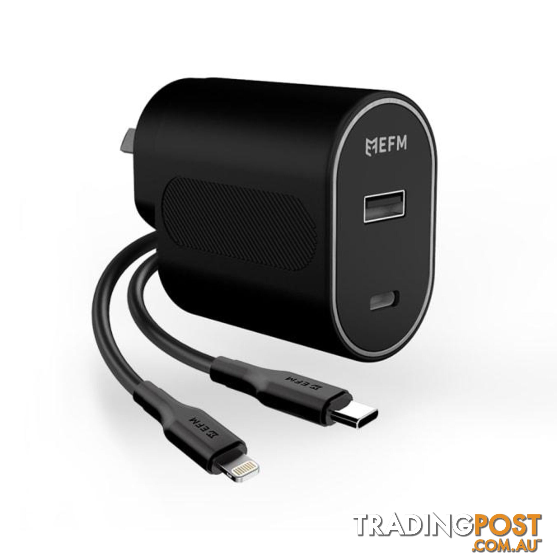 EFM 60W Dual Port Wall Charger With Type C to Lightning Cable 1M - EFM - 9319655068138