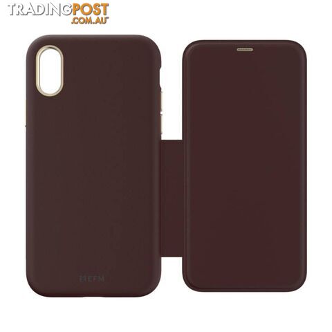EFM Monaco Leather D3O Wallet Case For iPhone Xs Max - EFM - Mulberry Gold -...