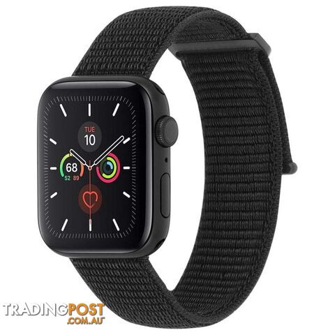 Case-Mate Nylon Watch Band For Apple Watch Series 1-5/38-40mm - Case-Mate - Metallic Black - 846127190466