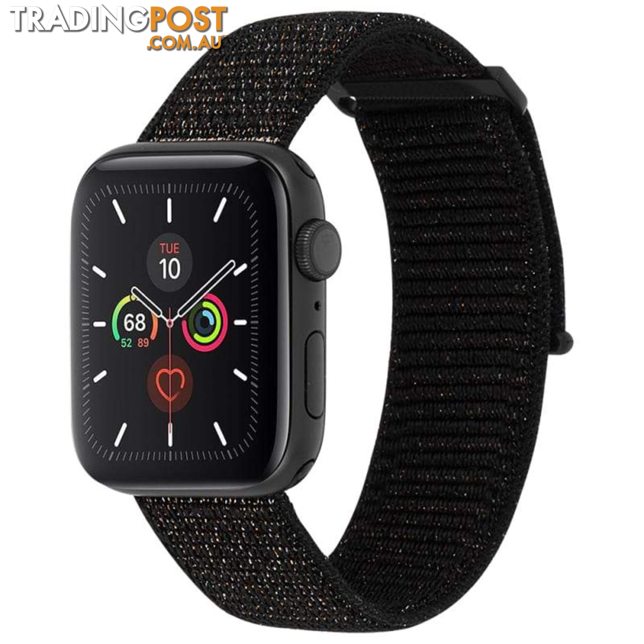 Case-Mate Nylon Watch Band For Apple Watch Series 1-5/38-40mm - Case-Mate - Metallic Black - 846127190466