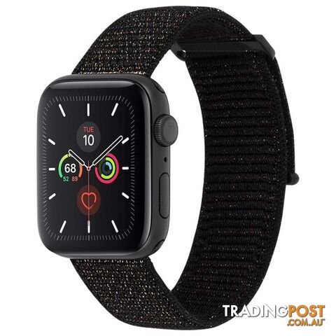 Case-Mate Nylon Watch Band For Apple Watch Series 1-5/38-40mm - Case-Mate - Metallic Black - 846127190466