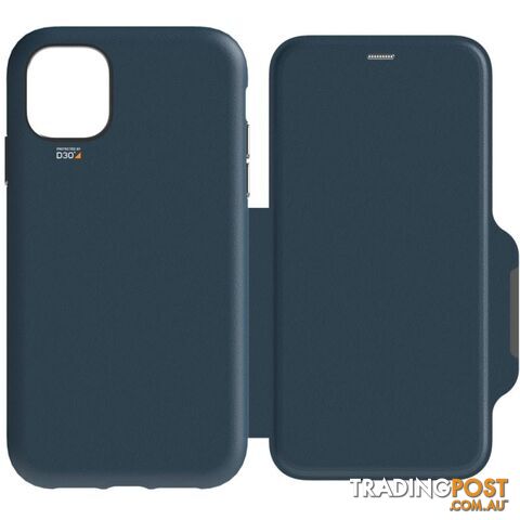 EFM Monaco D3O Leather Wallet Case Armour For iPhone 11 Pro Max - EFM - Ocean Blue - 9319655073866