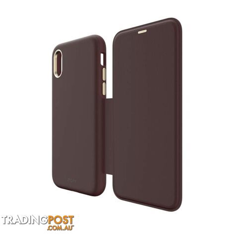 EFM Monaco Leather D3O Wallet Case For iPhone X/Xs - EFM - Mulberry Gold - 9319655065236 - photo 2 of 6