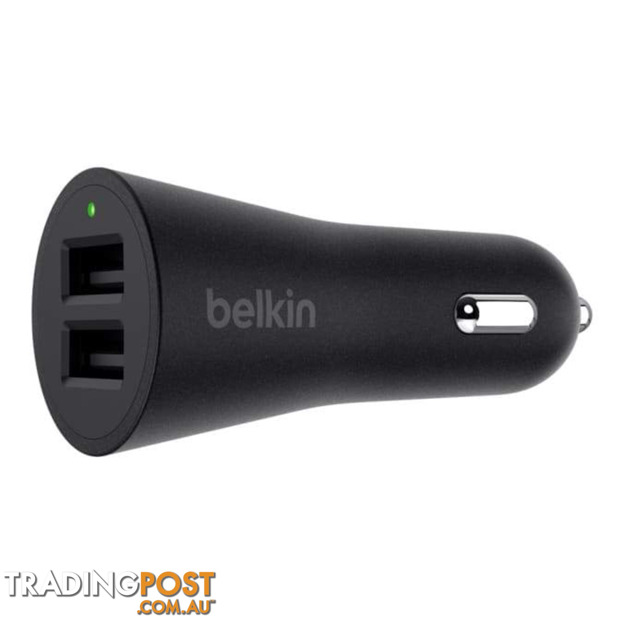 Belkin BOOSTUP 2-Port 24W Metallic Car Charger - Black - Belkin - 745883670130