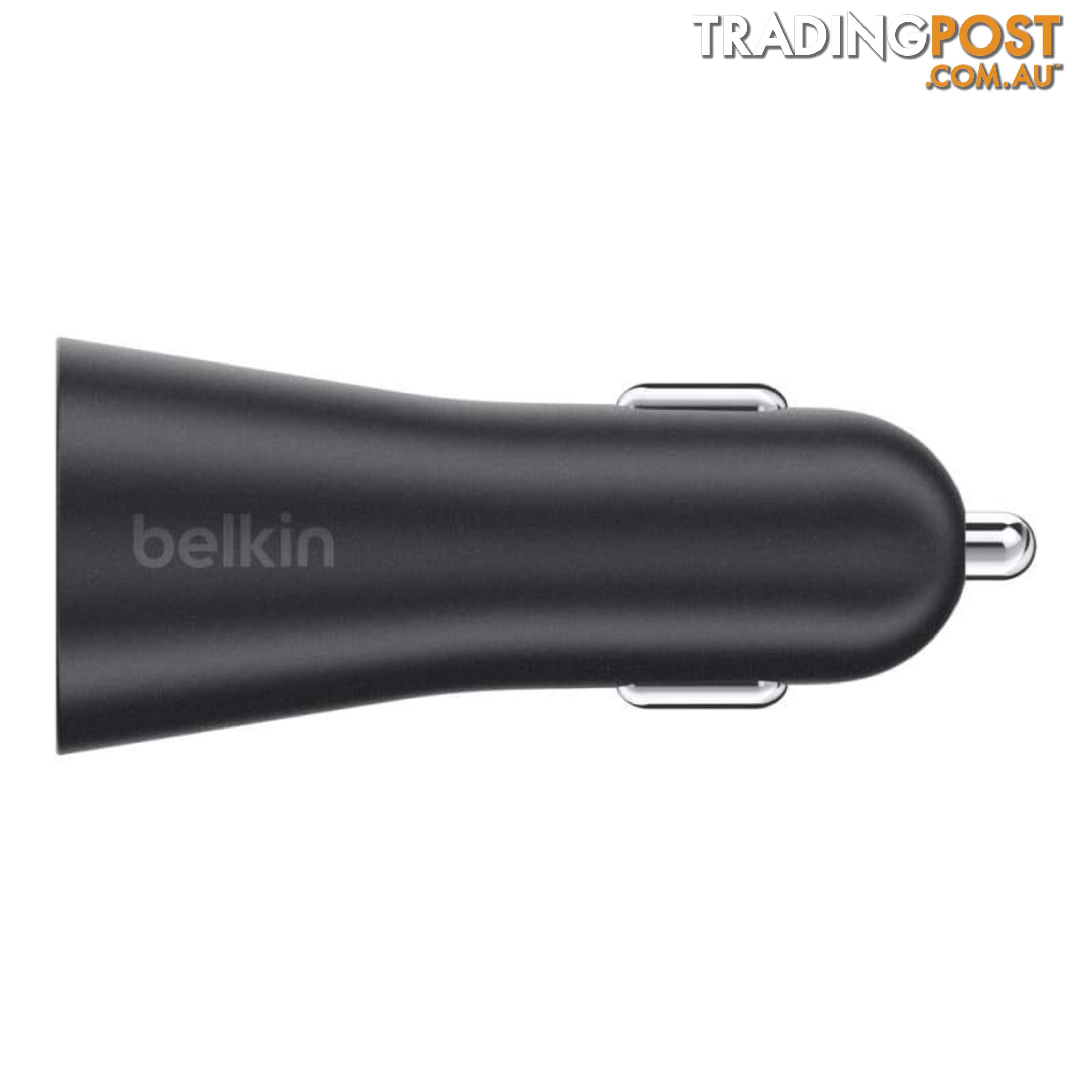 Belkin BOOSTUP 2-Port 24W Metallic Car Charger - Black - Belkin - 745883670130