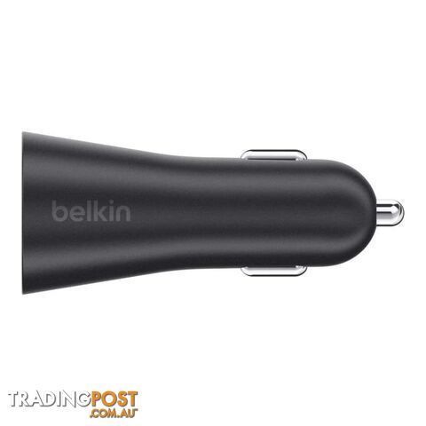 Belkin BOOSTUP 2-Port 24W Metallic Car Charger - Black - Belkin - 745883670130