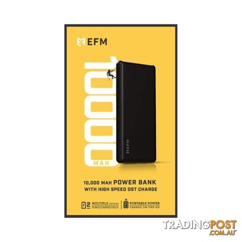 EFM 10000mAh Power Bank With Micro-USB Cable - EFM - 9319655056449