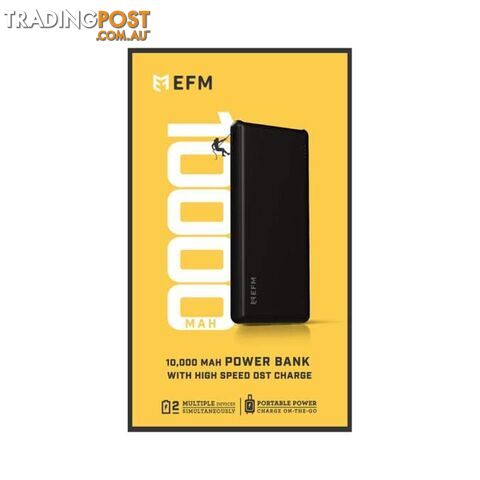 EFM 10000mAh Power Bank With Micro-USB Cable - EFM - 9319655056449