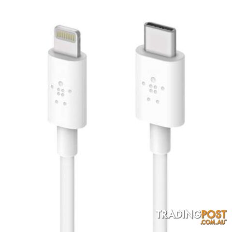 Belkin BOOSTCHARGE USB-C Cable With Lightning Connector - Belkin - Black - 745883775422