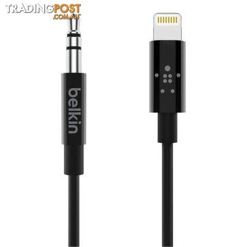 Belkin 3.5mm Audio Cable With Lightning Connector 91mm - Black - Belkin - 745883757251