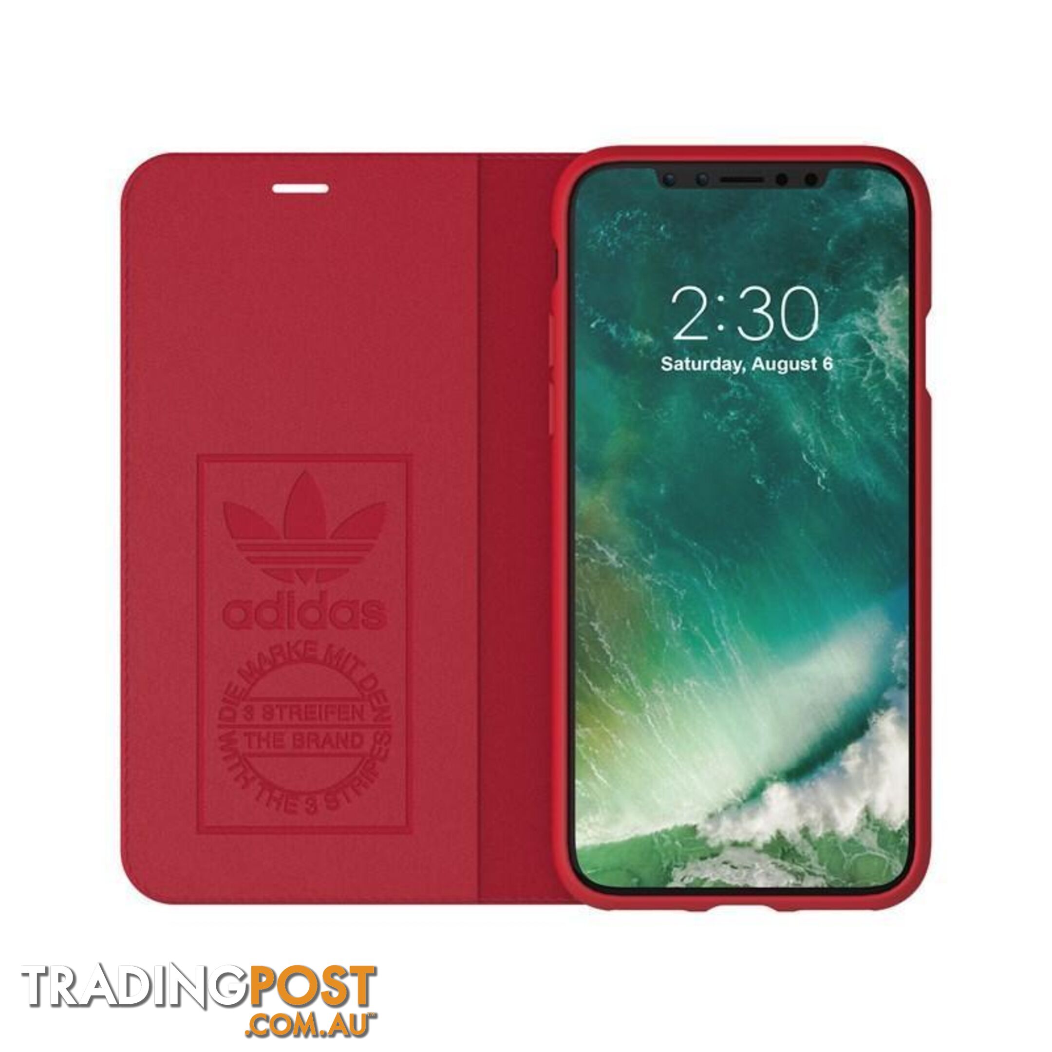 Adidas (Adidas) Clover Classic PU Leather Flip for iPhone X/Xs - Adidas - Black