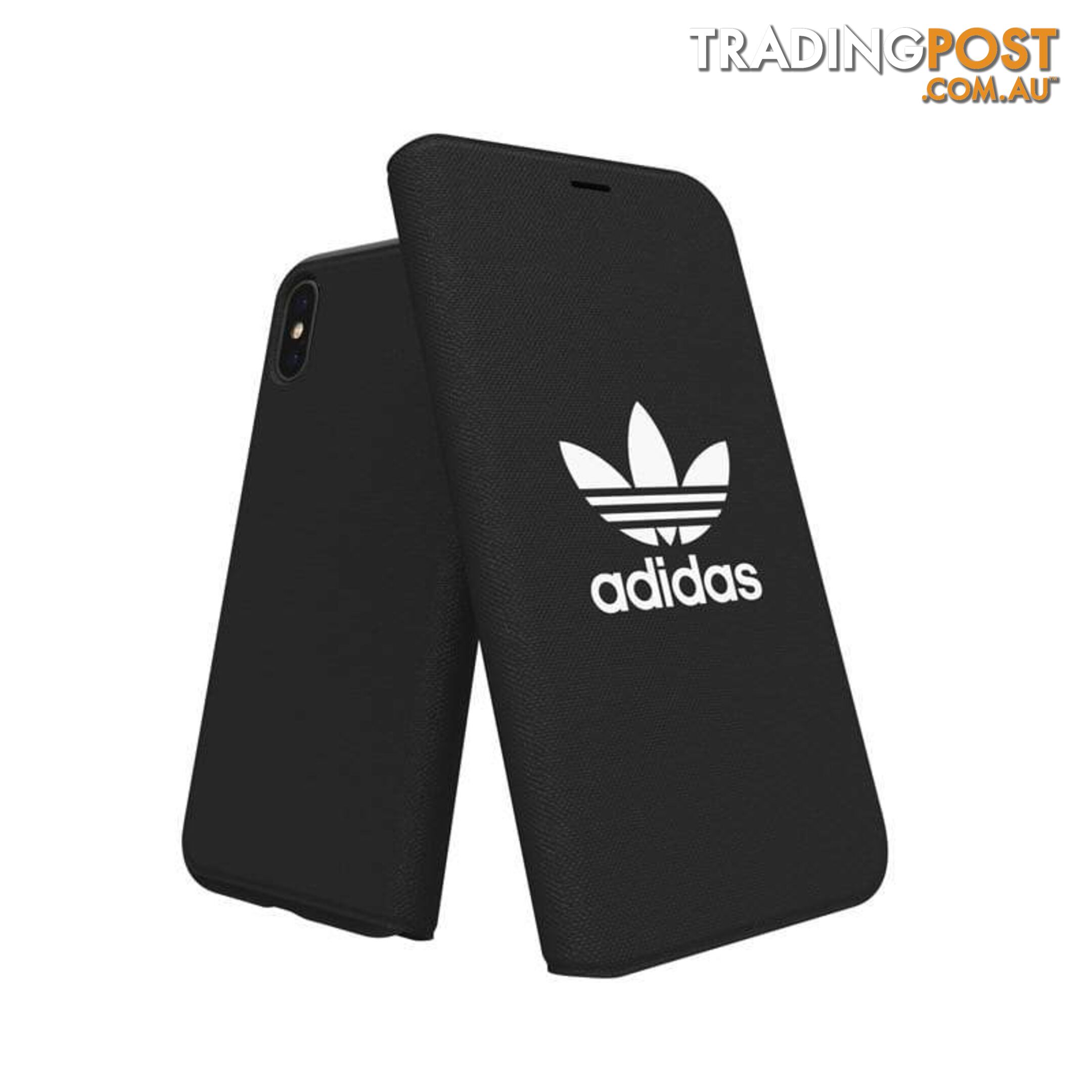 Adidas (Adidas) Clover Classic PU Leather Flip for iPhone X/Xs - Adidas - Black