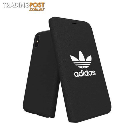Adidas (Adidas) Clover Classic PU Leather Flip for iPhone X/Xs - Adidas - Black