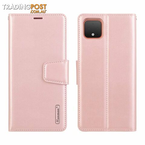 HANMAN Magnetic Wallet Leather Card Flip Case Stand Cover For Google Pixel 4 XL - Hanman - Rose Gold