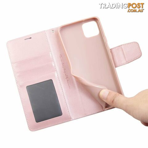 HANMAN Magnetic Wallet Leather Card Flip Case Stand Cover For Google Pixel 4 XL - Hanman - Rose Gold