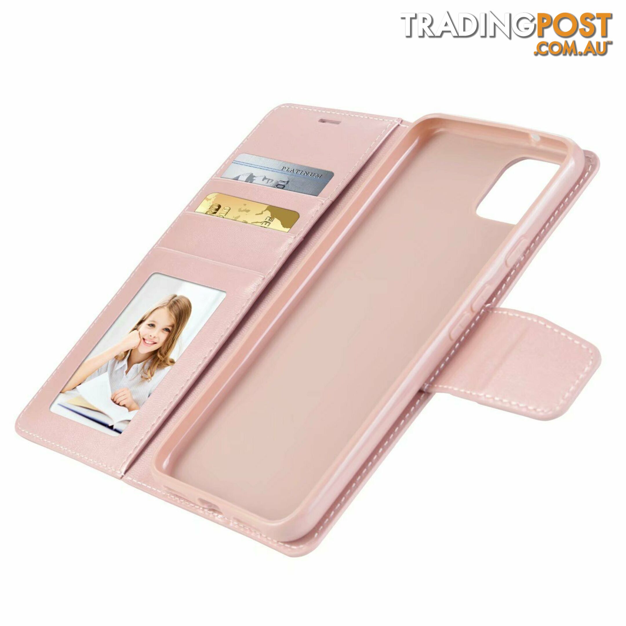 HANMAN Magnetic Wallet Leather Card Flip Case Stand Cover For Google Pixel 4 XL - Hanman - Rose Gold