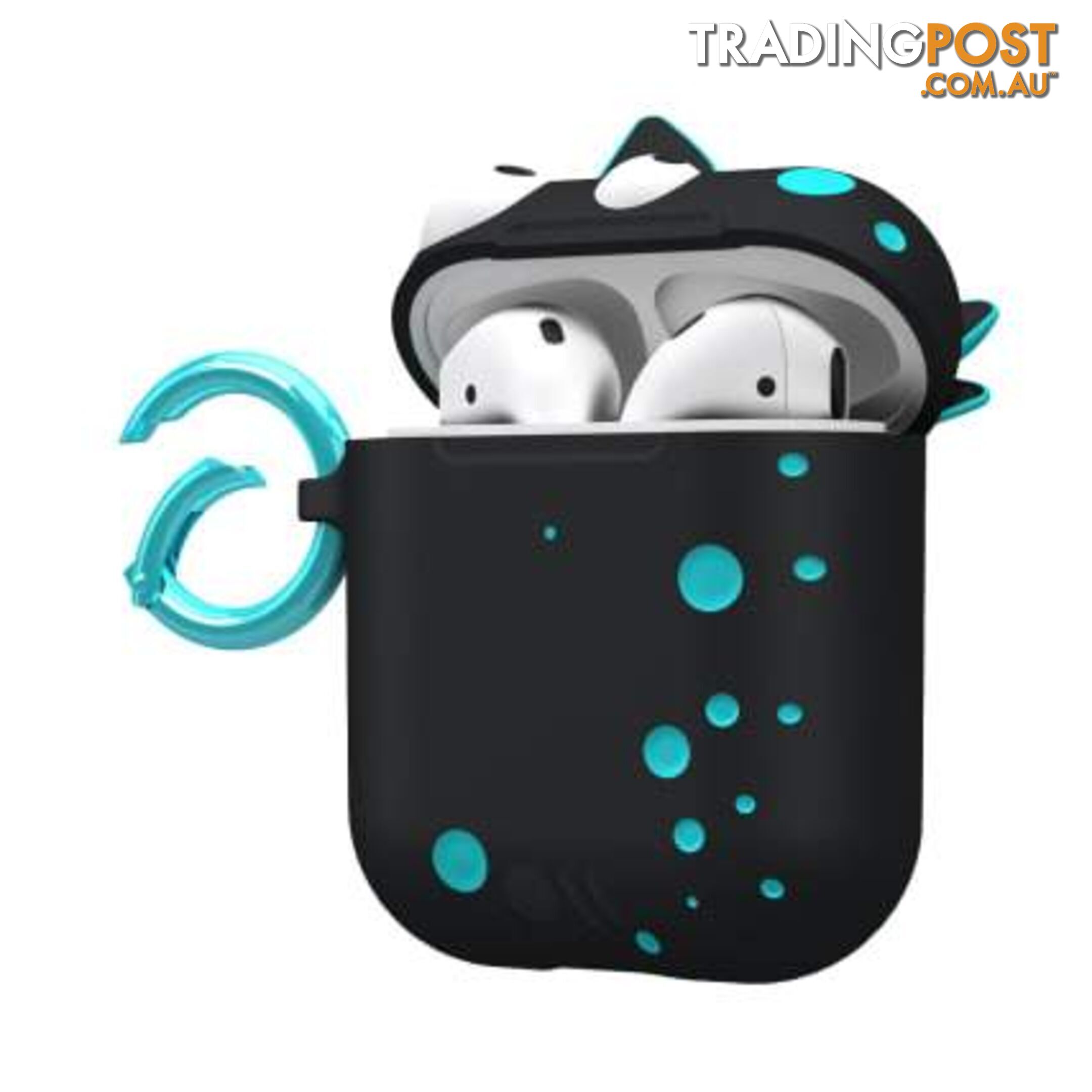 Case-Mate CreaturePod Case for Air Pods with Neck Strap - Spike Harmless Case (Black) - Case-Mate - 846127187022