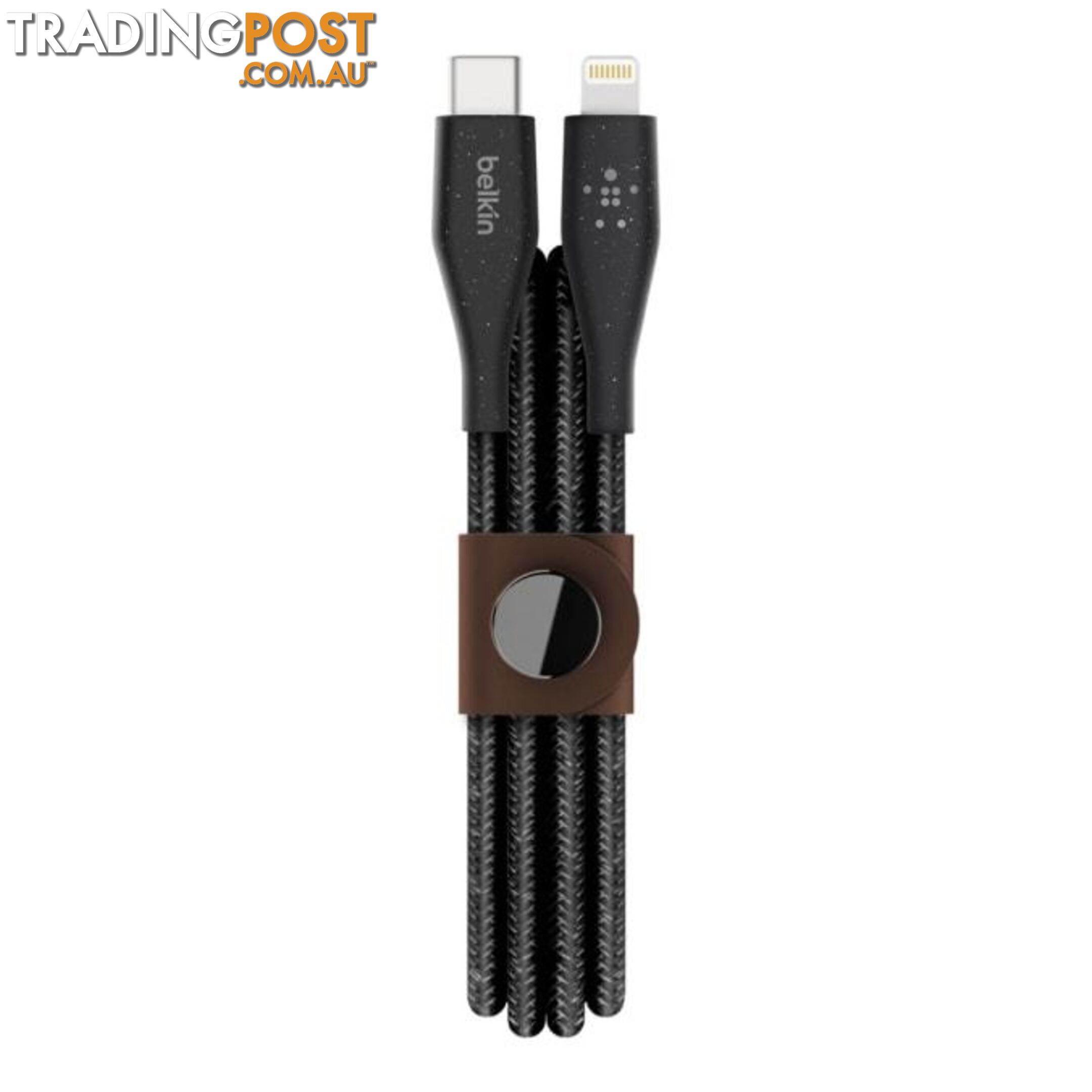 Belkin BOOSTCHARGE DuraTek USB-C Cable With Lightning Connector and Strap - Belkin - Black - 745883775484