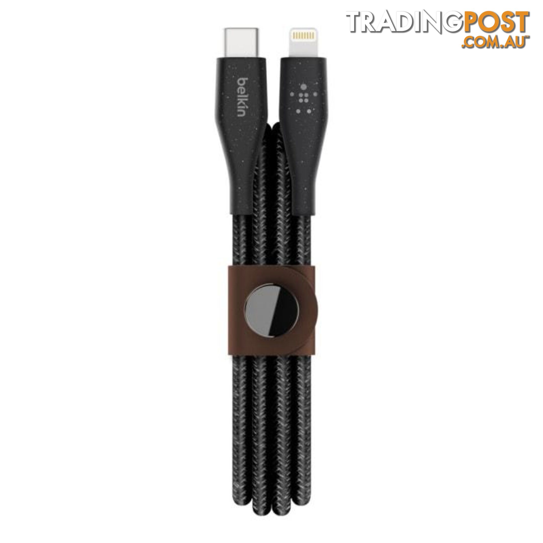 Belkin BOOSTCHARGE DuraTek USB-C Cable With Lightning Connector and Strap - Belkin - Black - 745883775484