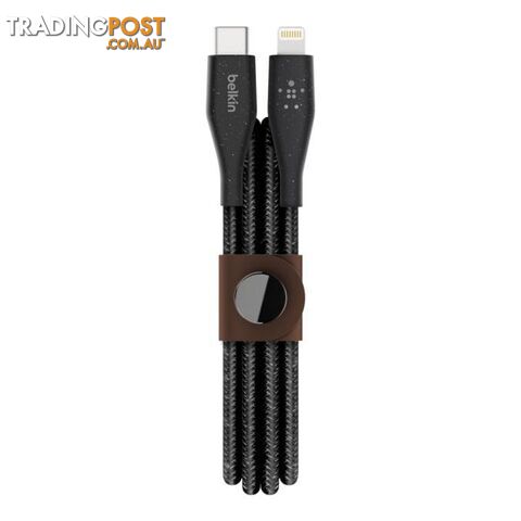 Belkin BOOSTCHARGE DuraTek USB-C Cable With Lightning Connector and Strap - Belkin - Black - 745883775484