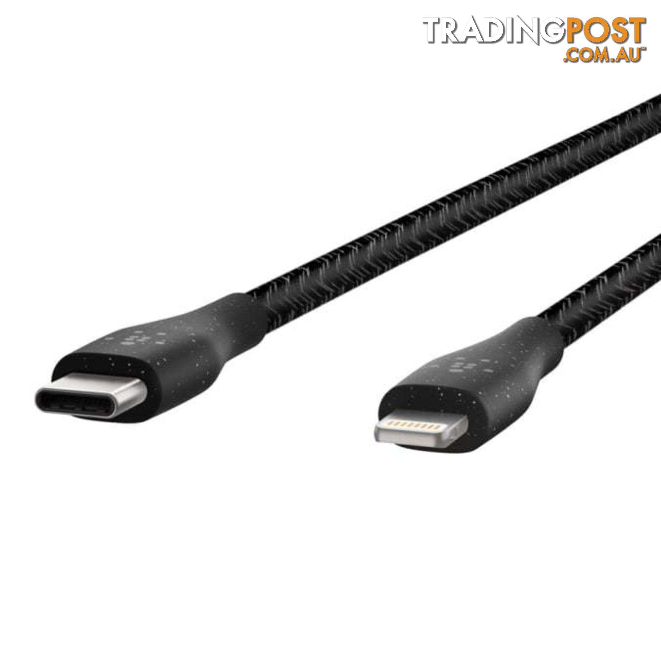 Belkin BOOSTCHARGE DuraTek USB-C Cable With Lightning Connector and Strap - Belkin - Black - 745883775484