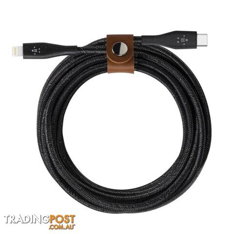 Belkin BOOSTCHARGE DuraTek USB-C Cable With Lightning Connector and Strap - Belkin - Black - 745883775484