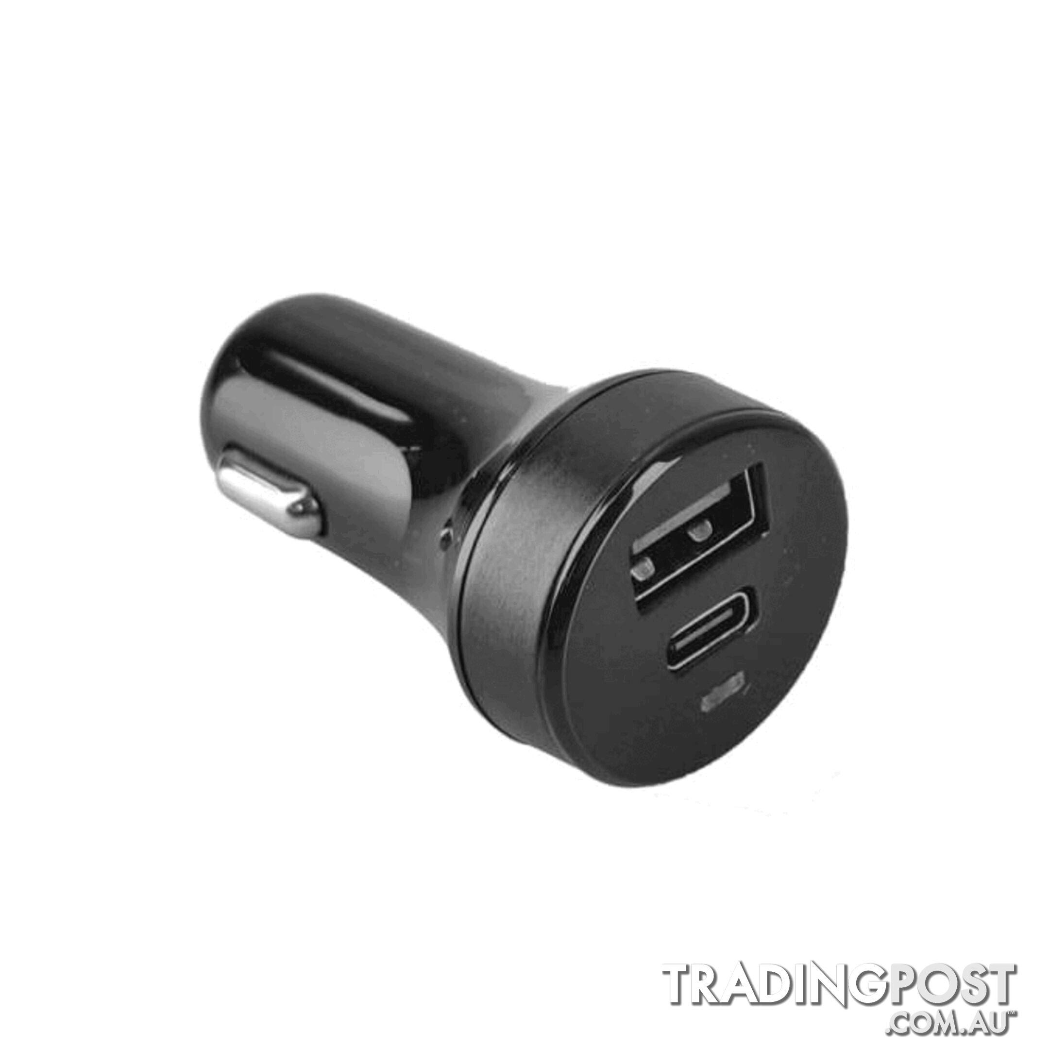 Cleanskin 27W Dual Car Charger and Qualcomm Quick Charge 3.0 USB Port Black - Cleanskin - 9319655067469