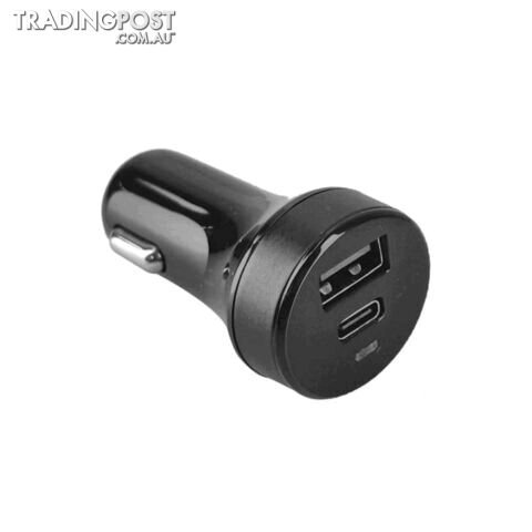 Cleanskin 27W Dual Car Charger and Qualcomm Quick Charge 3.0 USB Port Black - Cleanskin - 9319655067469
