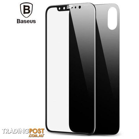 Baseus Glass Film Set Front and Back For iPhone X/Xs - Baseus - Black