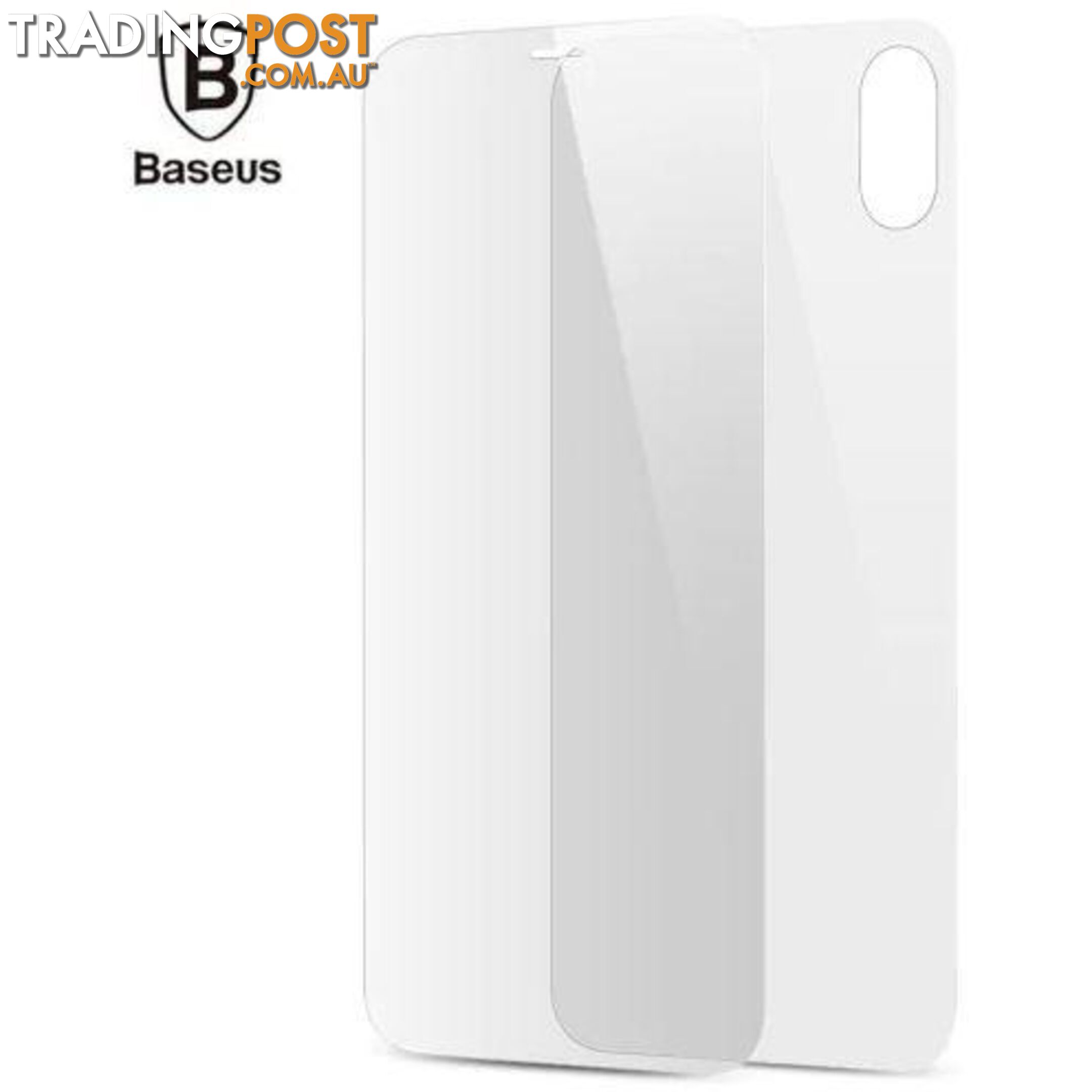 Baseus Glass Film Set Front and Back For iPhone X/Xs - Baseus - Black